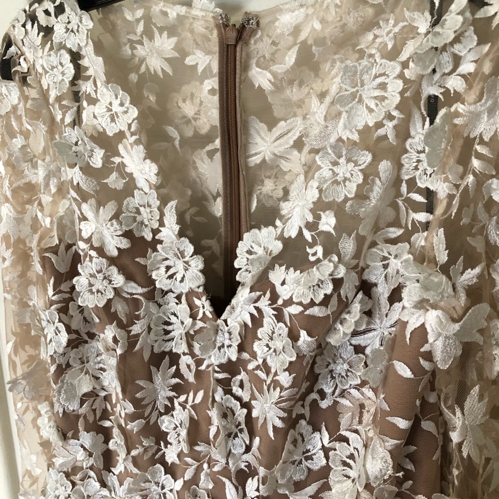 David Meister Embroidered Gown.